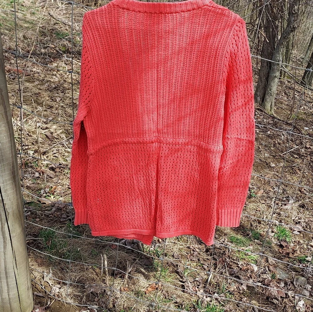 Gave away ~ Christopher & Banks coral sweater - Picture 6 of 6